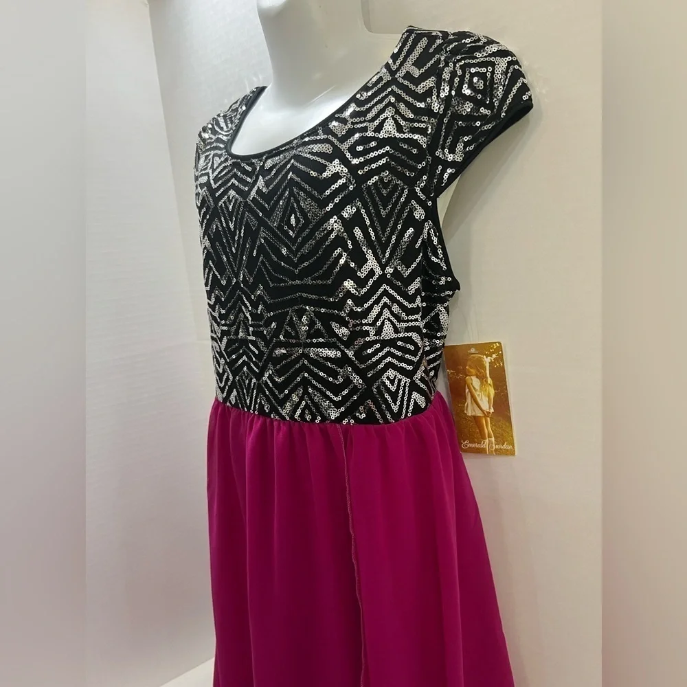 Elegant Pink and Black Kids Dress